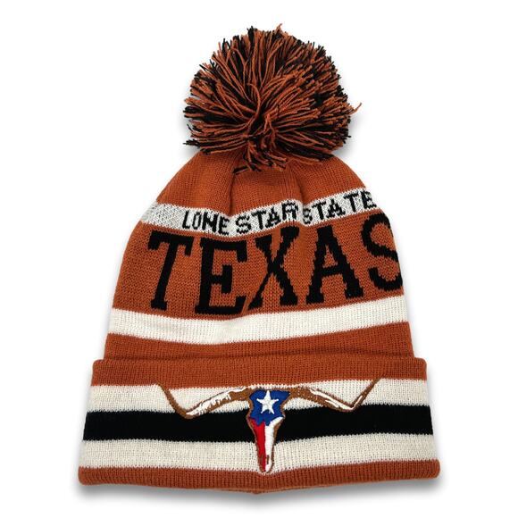Texas Lone Star State Long Beanie Double Layered Pom Winter Snowboard Ski Hat - Picture 7 of 7